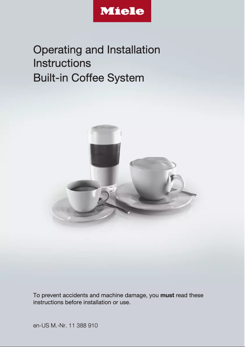 Page 1 de la notice Guide d'installation Miele CVA 7370