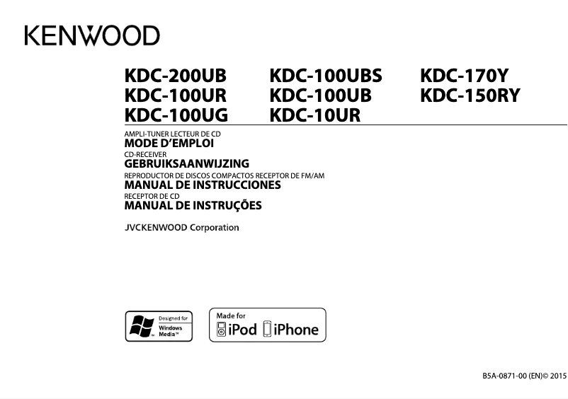 Page 1 de la notice Manuel utilisateur Kenwood KDC-100UG