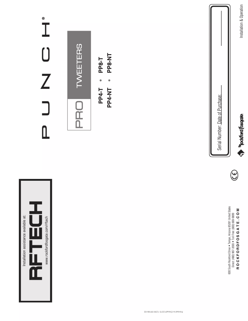 Page 1 de la notice Manuel utilisateur Rockford Fosgate Punch PP4-X