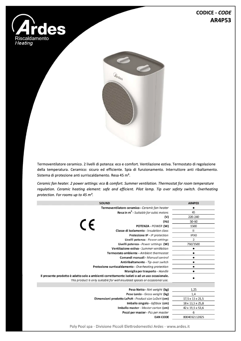 Image de la première page du manuel de l'appareil AR4P03