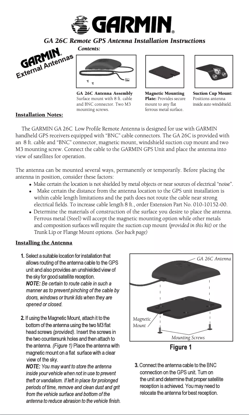 Page n°1 - Guide d'installation Garmin GPSMAP 196