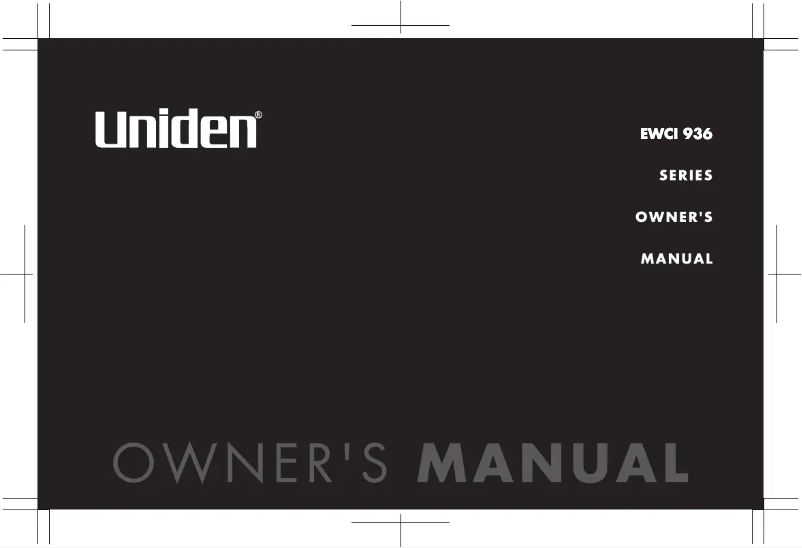 Page n°1 - Manuel utilisateur Uniden EWCI 936
