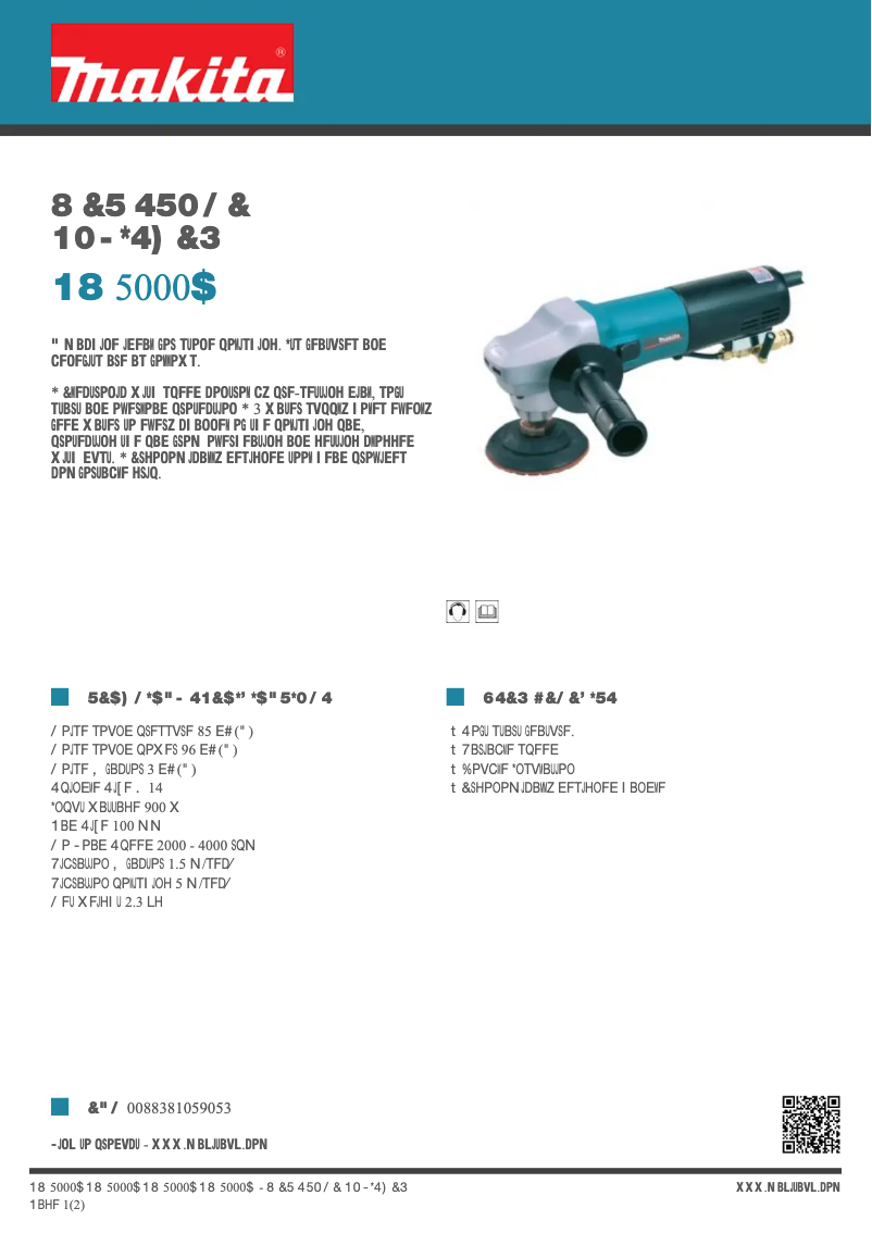 Page n°1 - Fiche technique Makita PW5000C