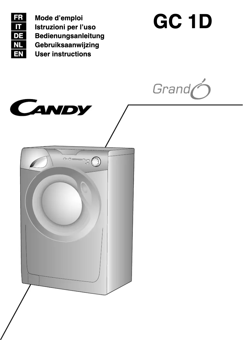 Page n°1 - Manuel utilisateur Candy GC 1291 D2