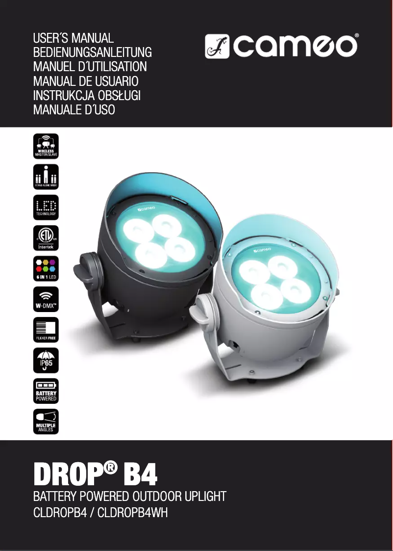 Page 1 de la notice Manuel utilisateur Cameo DROP B4