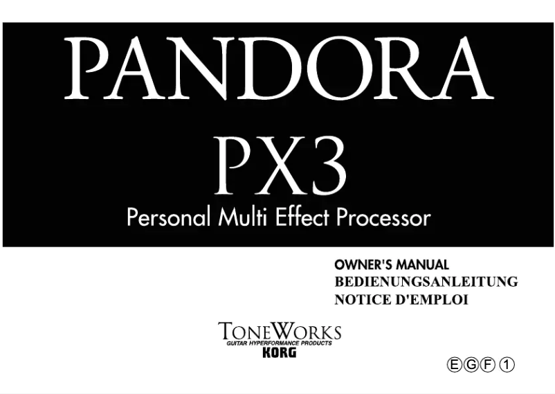 Image de la première page du manuel de l'appareil Pandora PX3