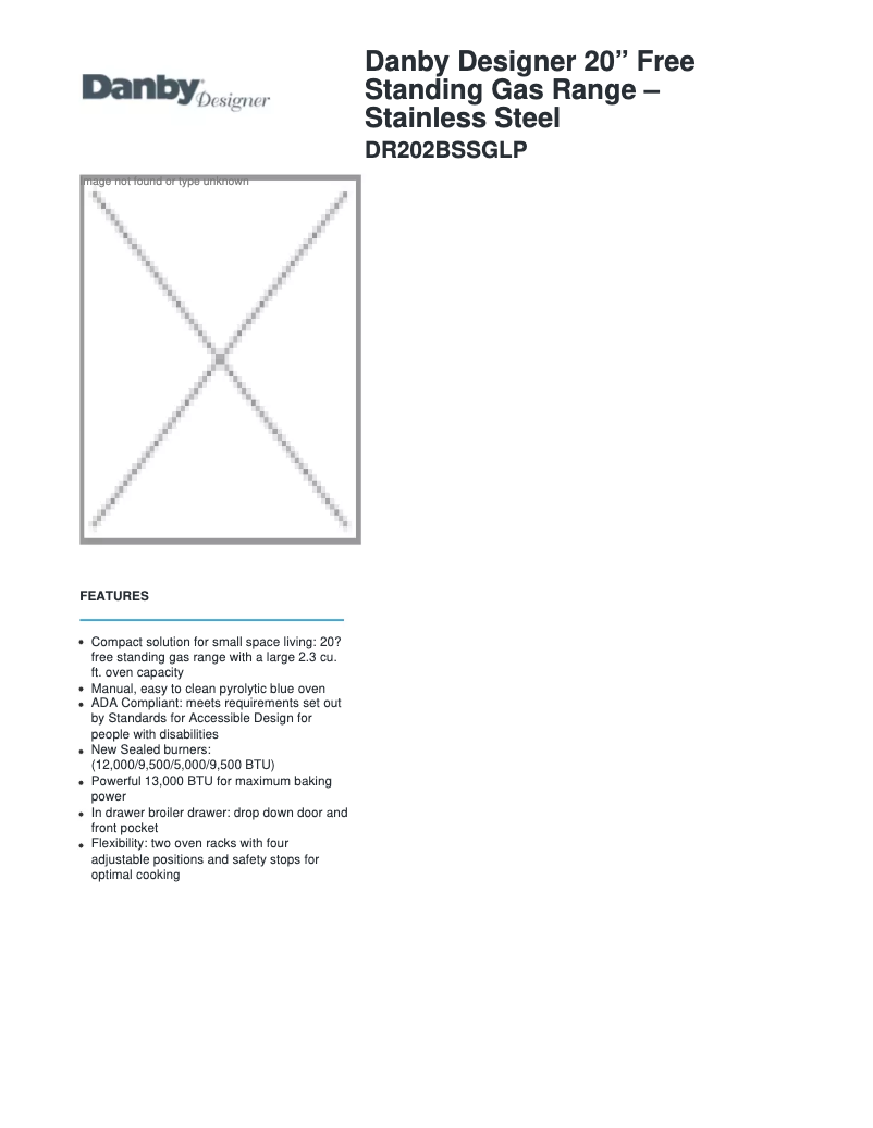 Image de la première page du manuel de l'appareil DR202BSSGLP