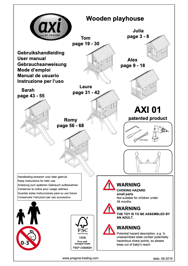 Page 1 de la notice Manuel utilisateur AXI Alex