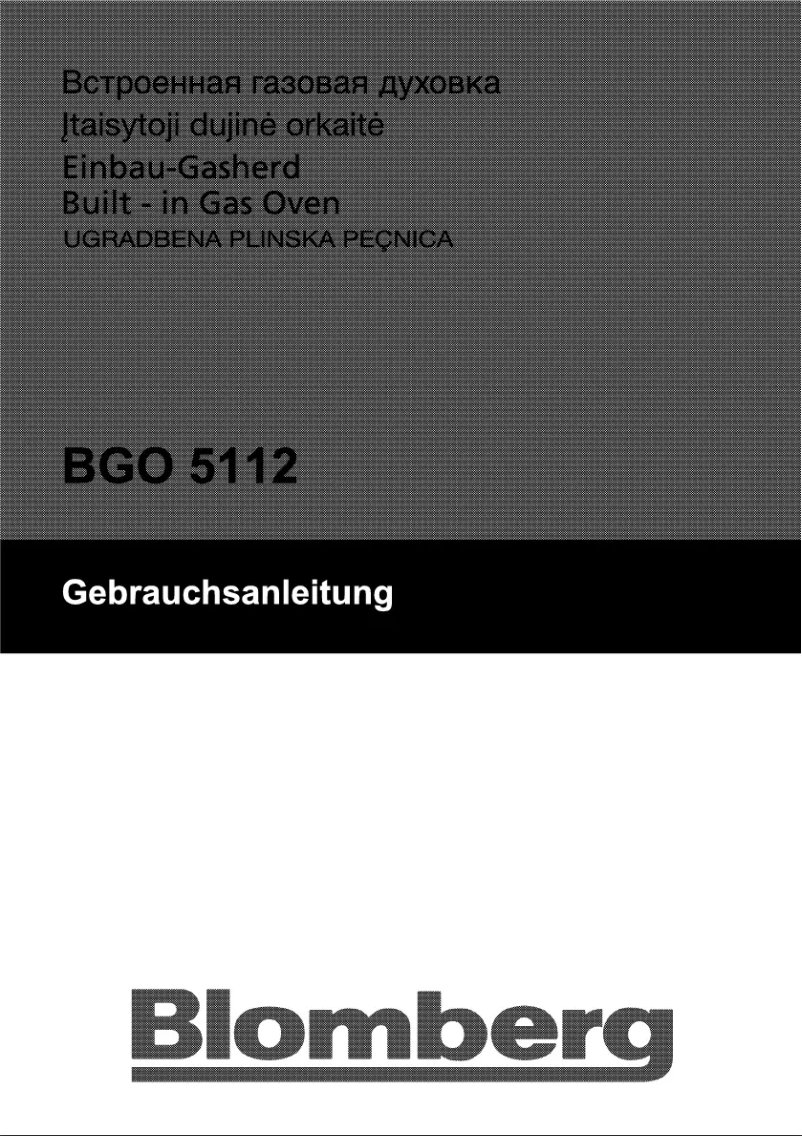Page n°1 - Manuel utilisateur Blomberg BGO 5112 X