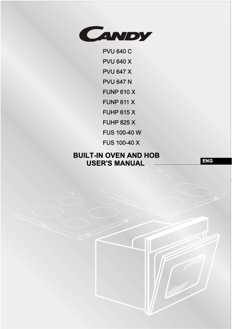 Page 1 of the manual User Manual Candy PVU 647 X