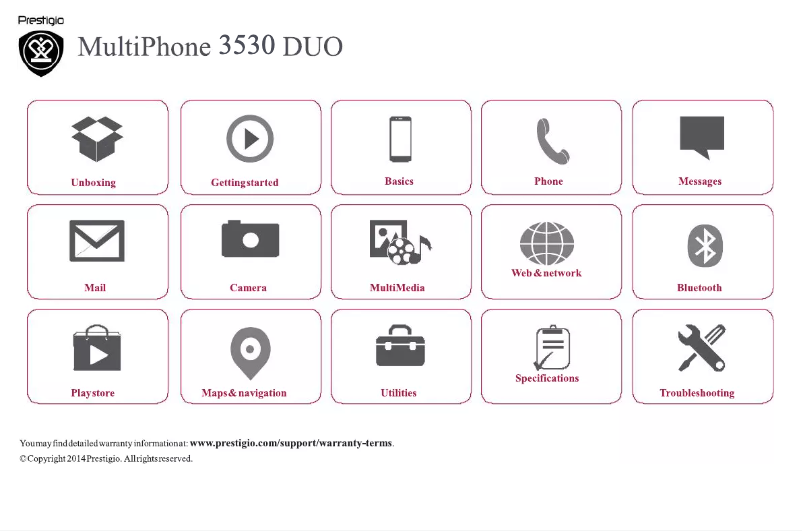 Page 1 de la notice Manuel utilisateur Prestigio Muze D3