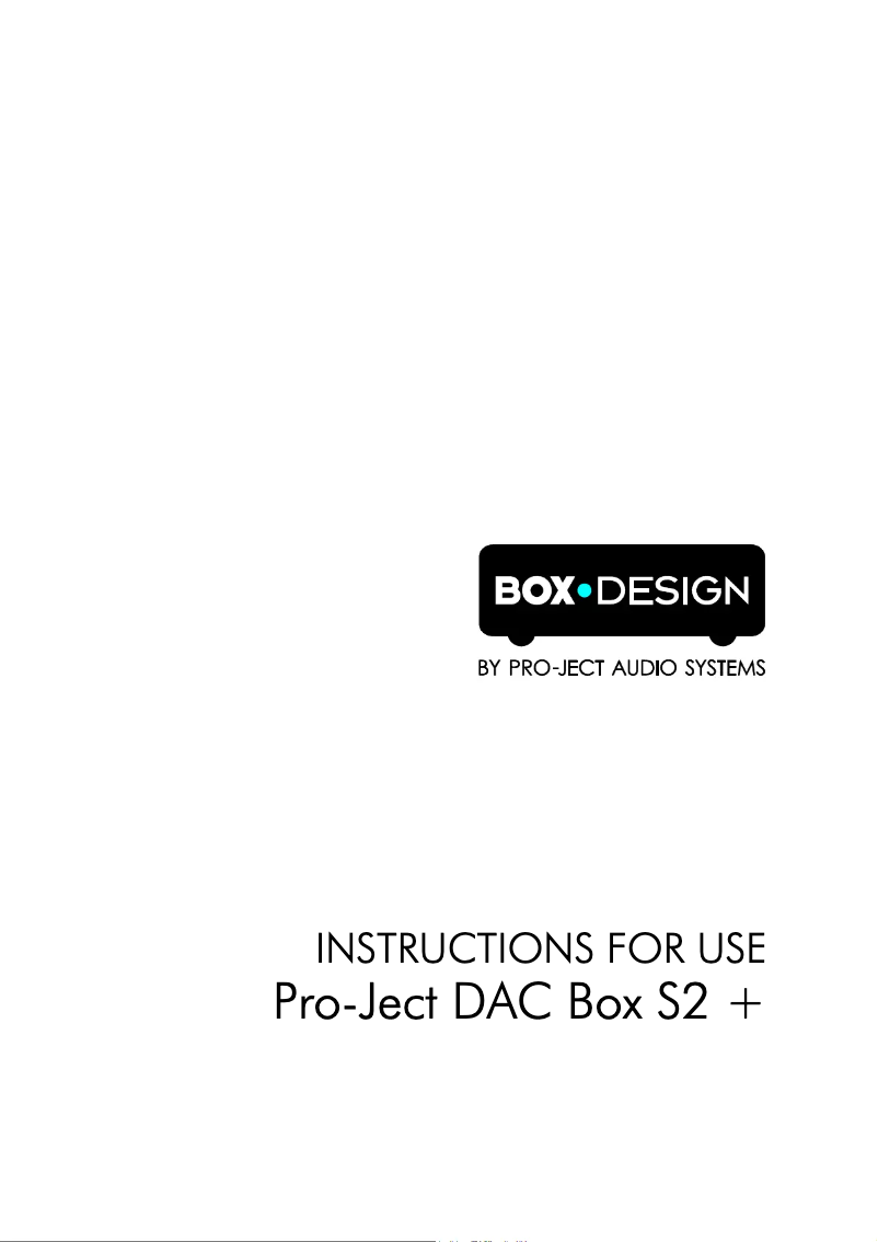 Page n°1 - Manuel utilisateur Pro-Ject DAC Box S2 +