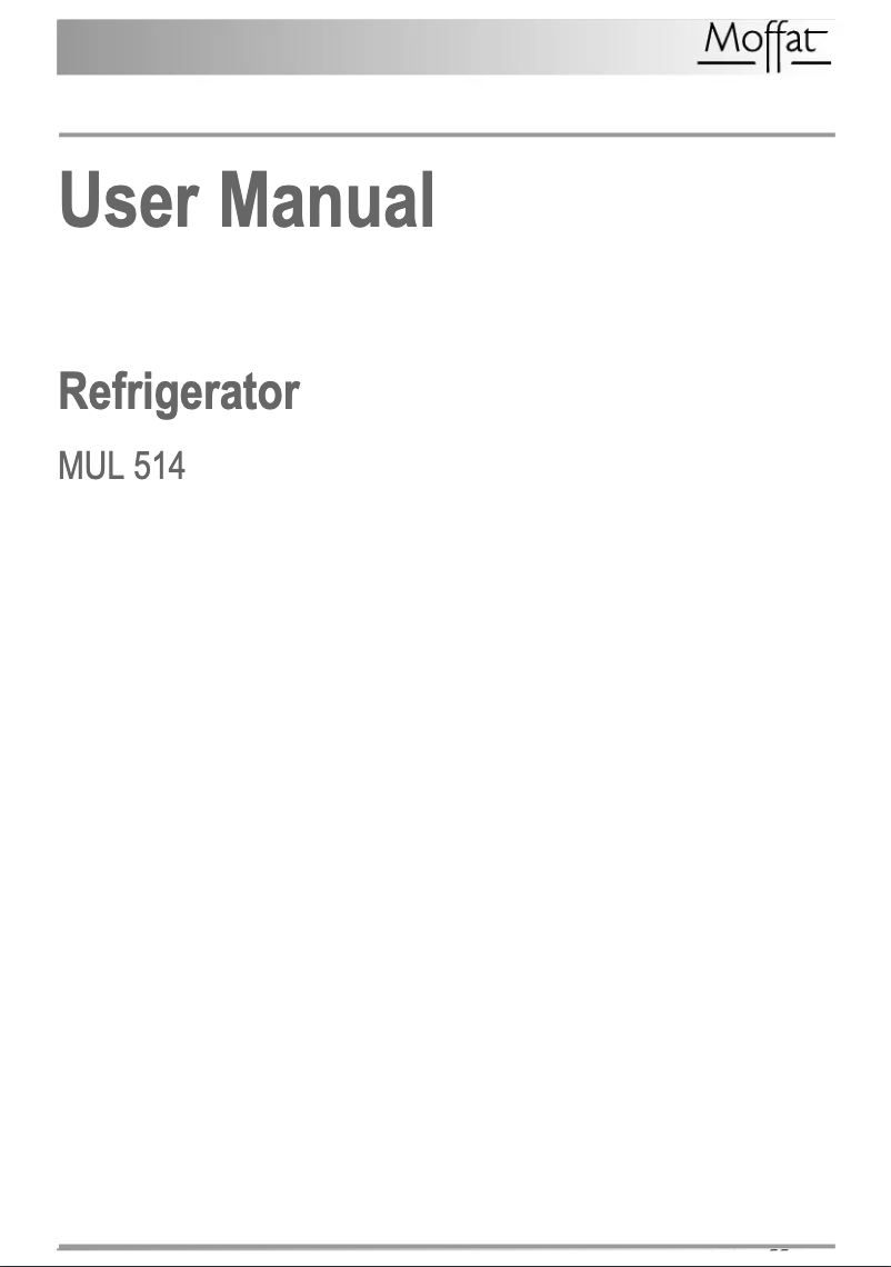 Page n°1 - Manuel utilisateur Moffat MUL 514