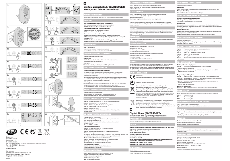 Image de la première page du manuel de l'appareil EMT2500ET