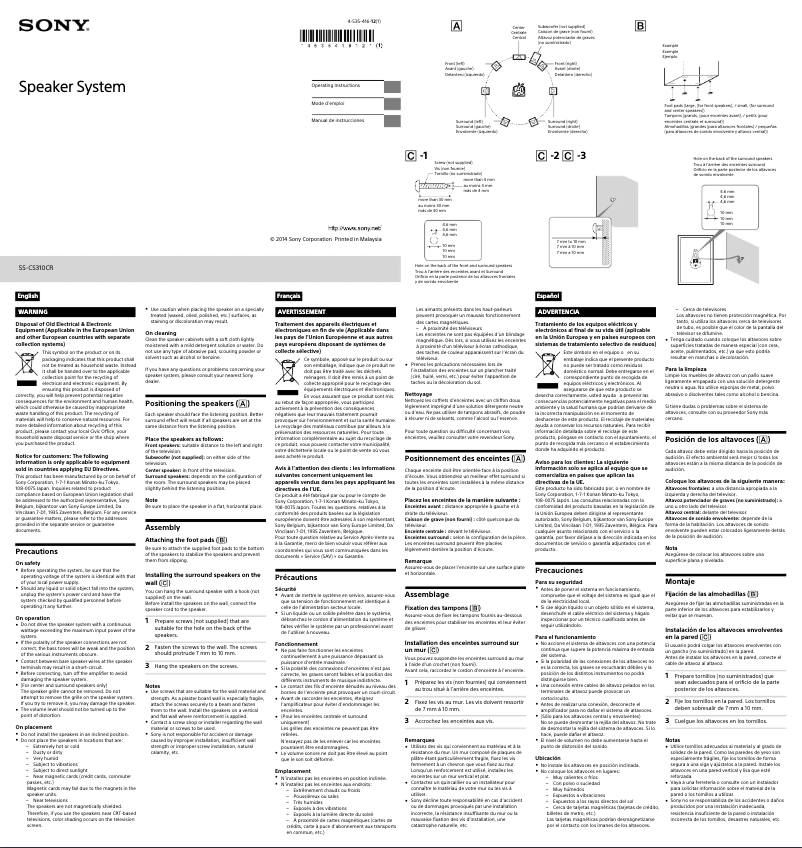 Image de la première page du manuel de l'appareil SS-CS310CR