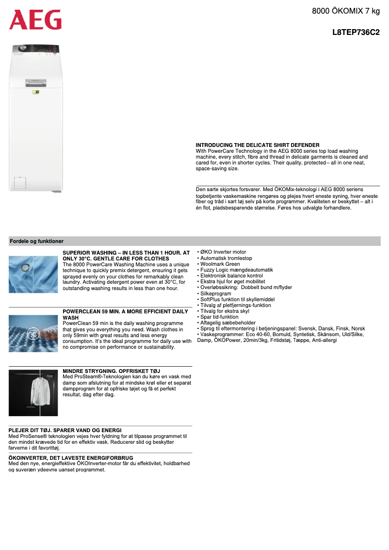 Imagen de la primera página del manual del dispositivo L8TEP736C2