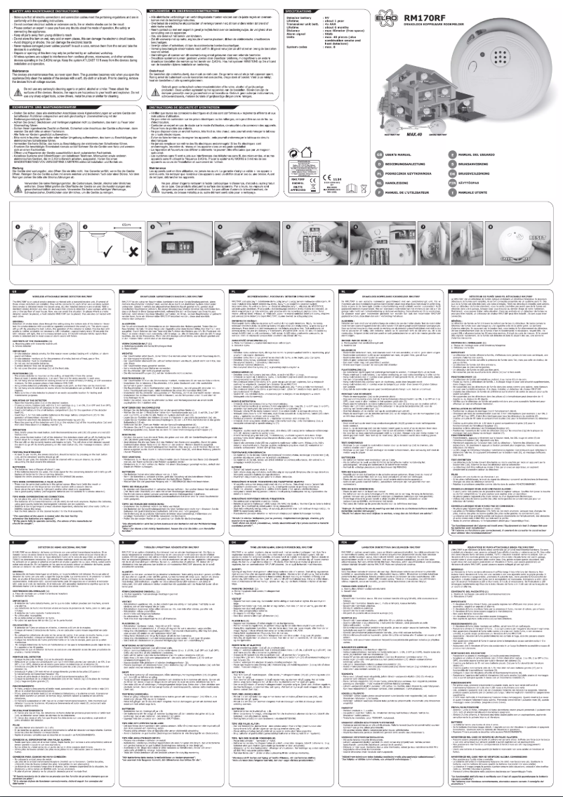 Imagen de la primera página del manual del dispositivo RM170RF