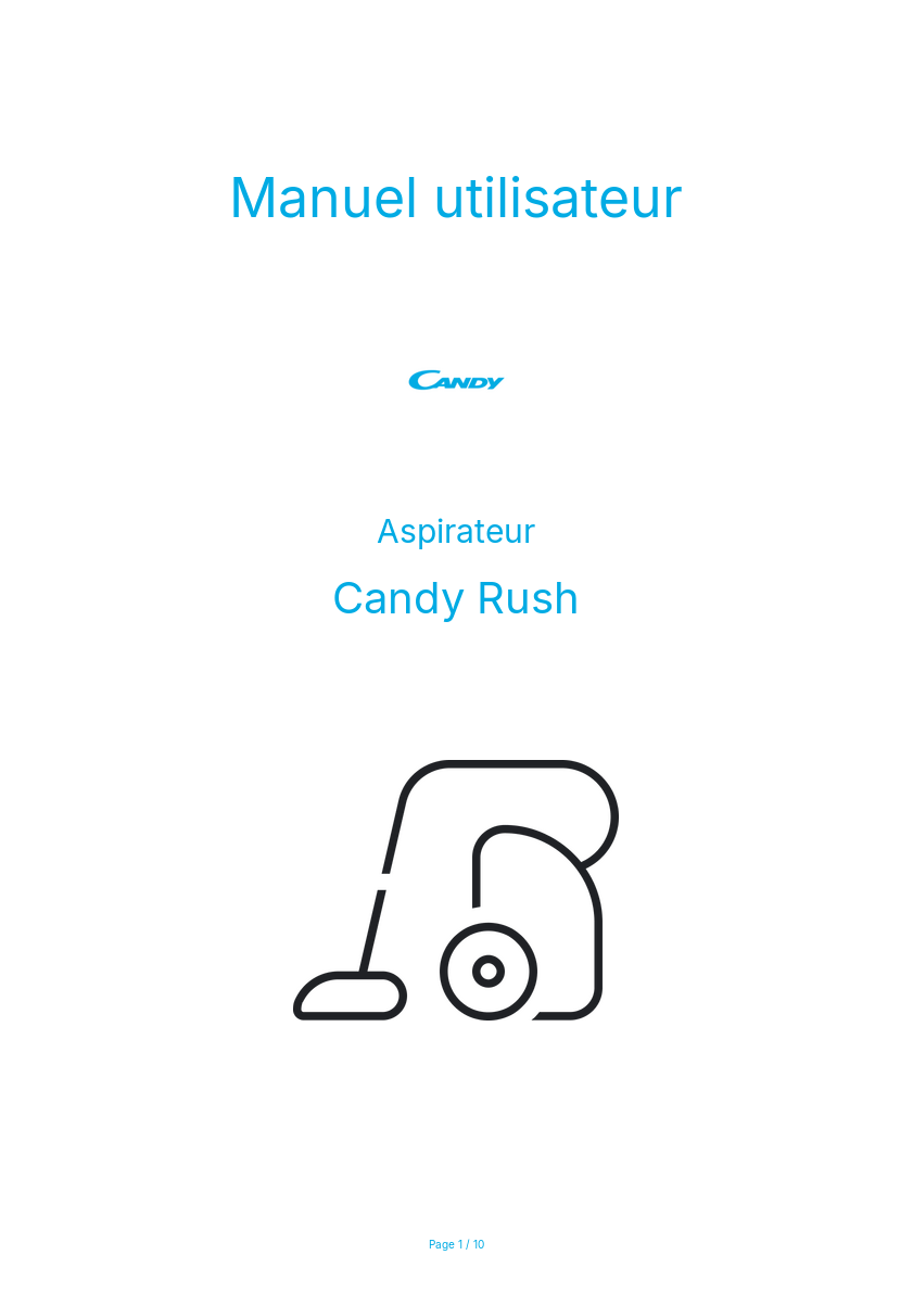 Image de la première page du manuel de l'appareil Rush