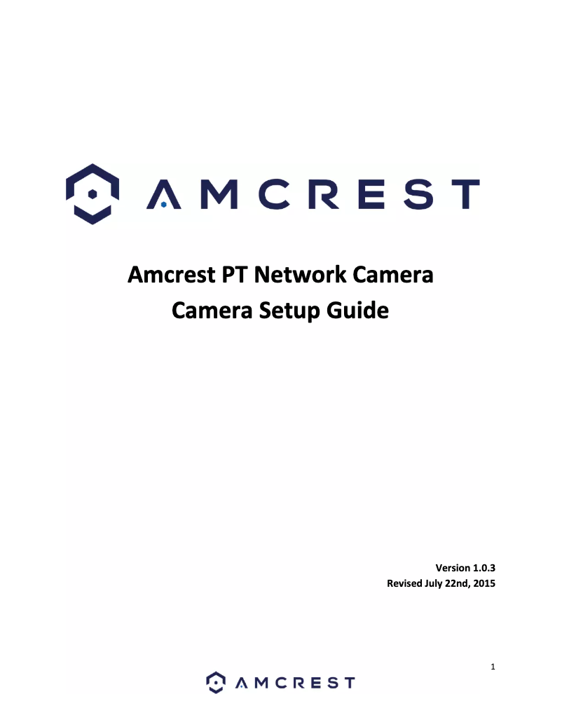 Page n°1 - Manuel utilisateur Amcrest IPM-721S