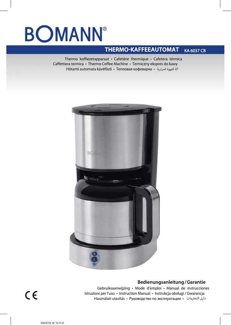 Page n°1 - Manuel utilisateur Bomann KA 6037 CB