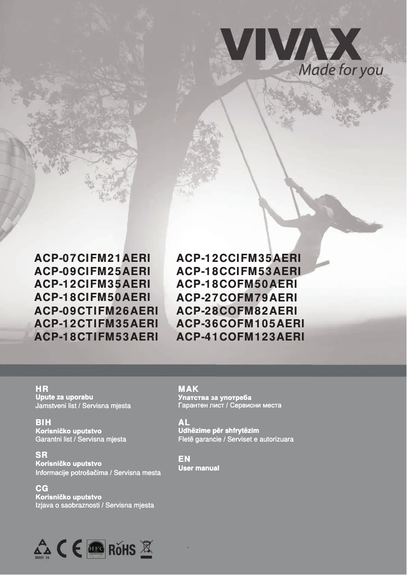 Image de la première page du manuel de l'appareil ACP-18CIFM35AERI2