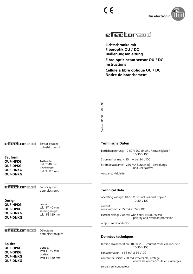 Page n°1 - Manuel utilisateur IFM OU5004
