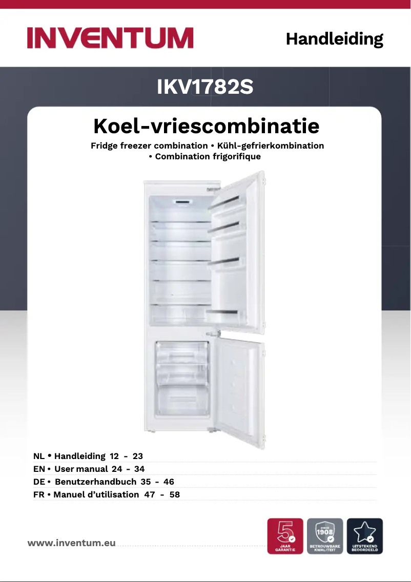 Image de la première page du manuel de l'appareil IKV1782S