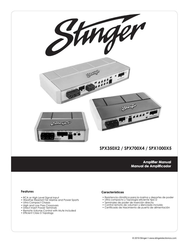 Page n°1 - Manuel utilisateur Stinger SPX700X4