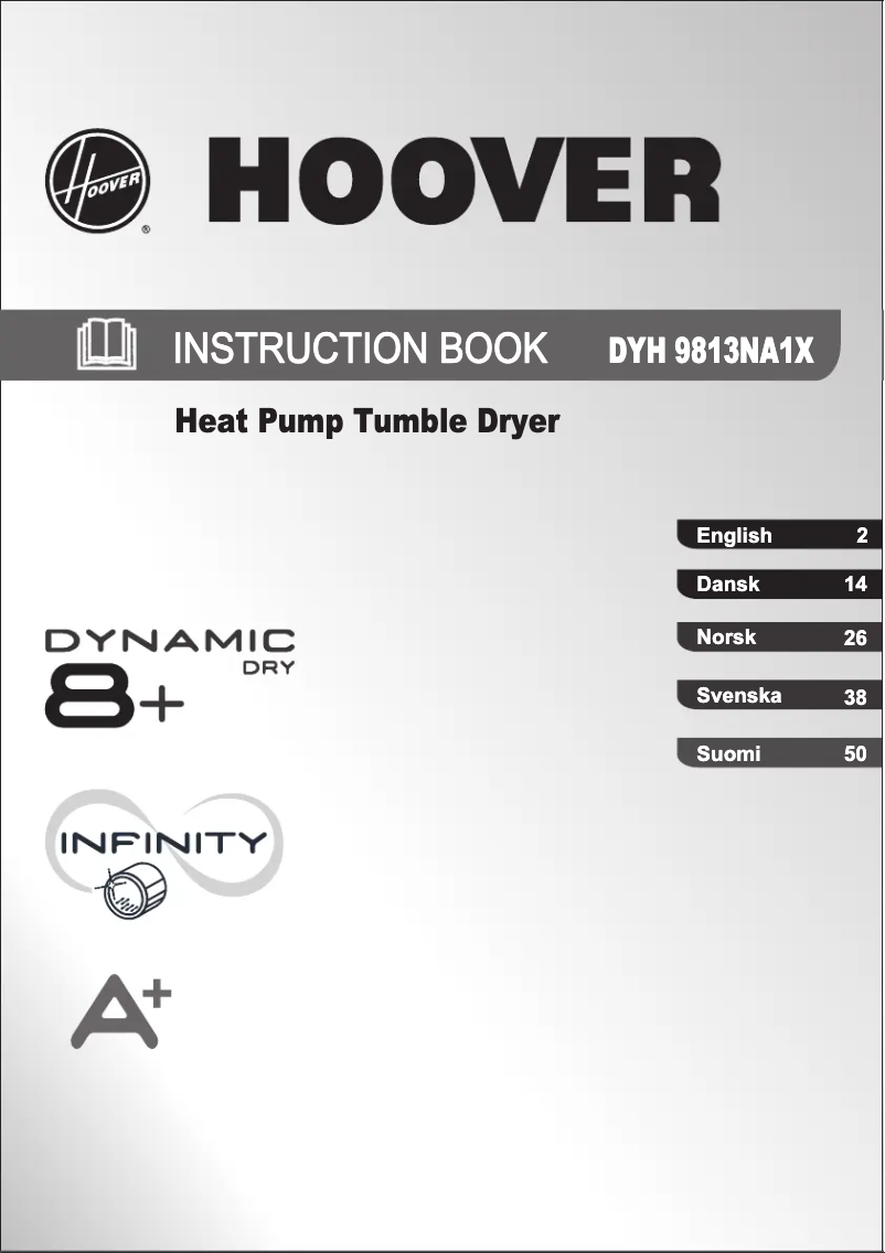 Page 1 de la notice Manuel utilisateur Hoover DYH 9813NA1X-S