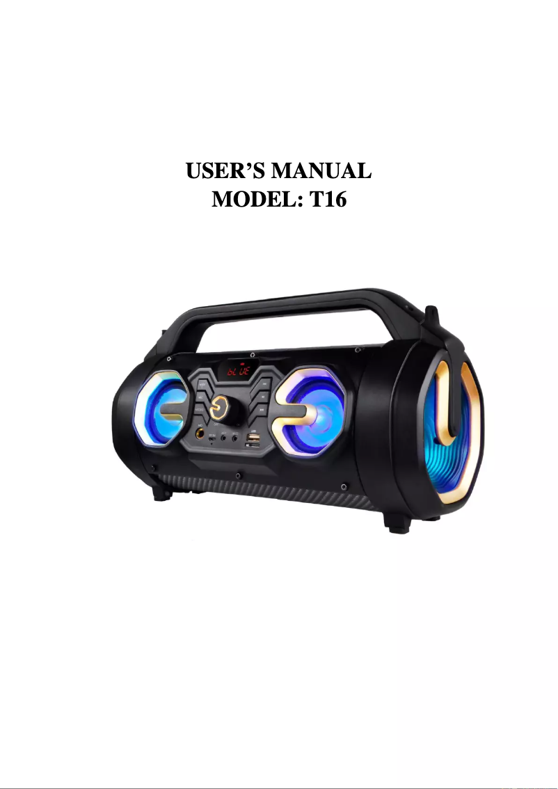 Page n°1 - Manuel utilisateur Boytone BT-16G