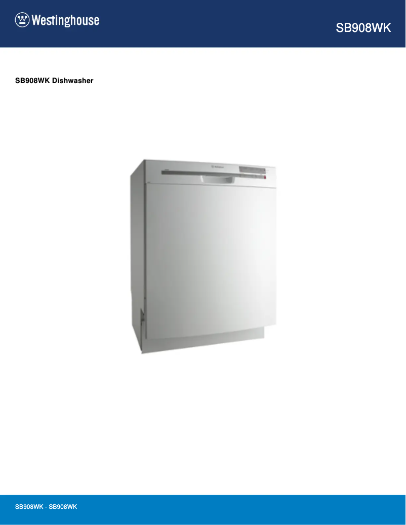 Image de la première page du manuel de l'appareil SB908WK