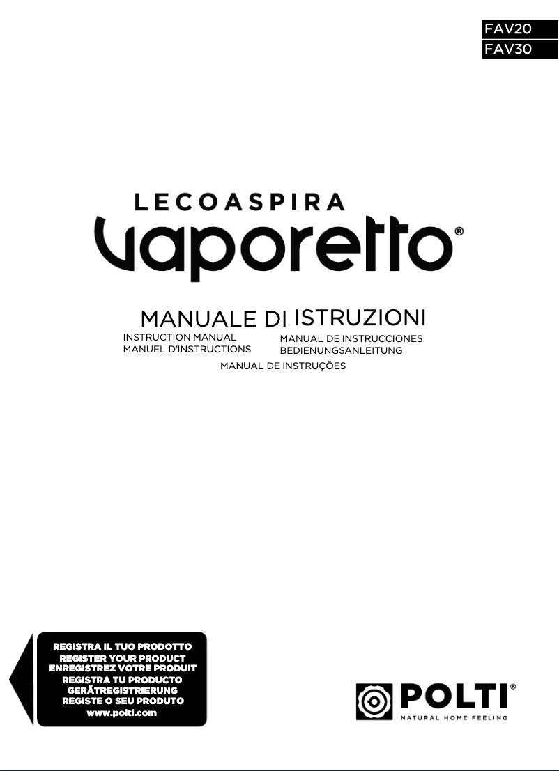 Page n°1 - Manuel utilisateur Polti Vaporetto Lecoaspira FAV30