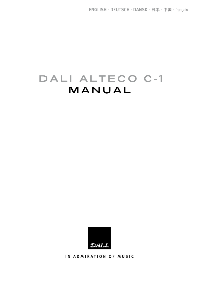 Page 1 de la notice Manuel utilisateur Dali Alecto C-1