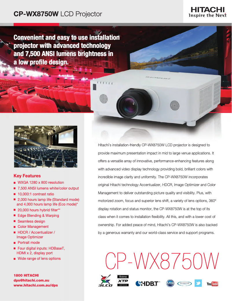 Image de la première page du manuel de l'appareil CP-WX8750W