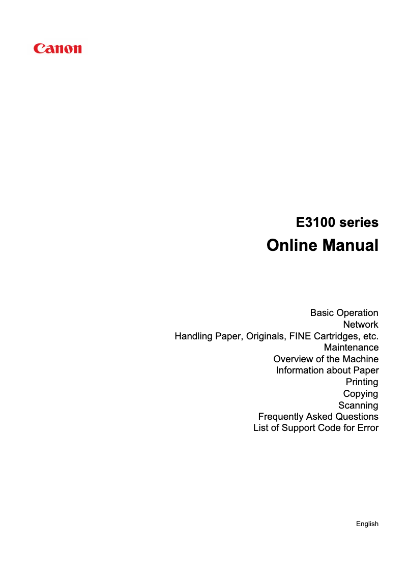 Image de la première page du manuel de l'appareil Pixma E3140