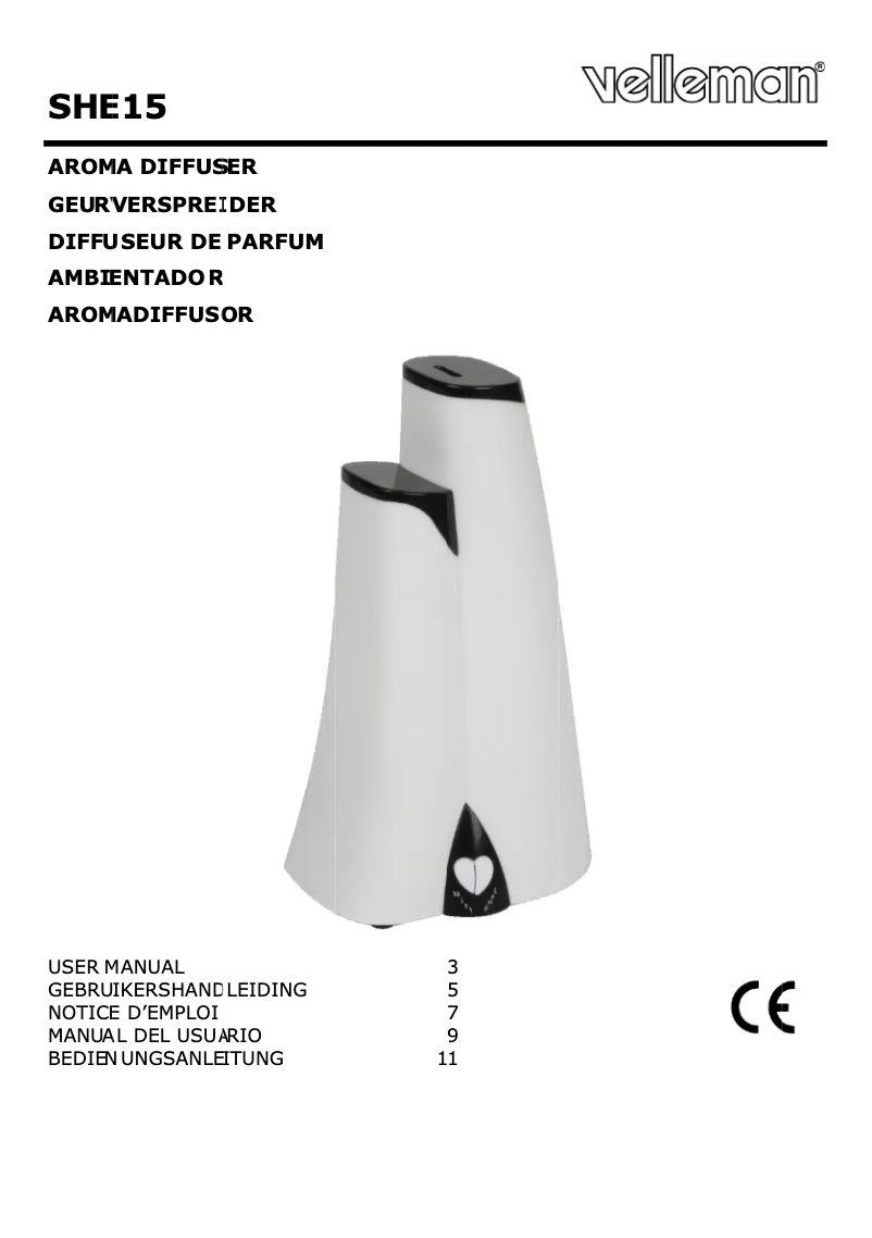 Page 1 de la notice Manuel utilisateur Velleman SHE15