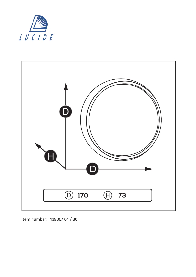 Page n°1 - Manuel utilisateur Lucide Yazoo led 41800/04/30