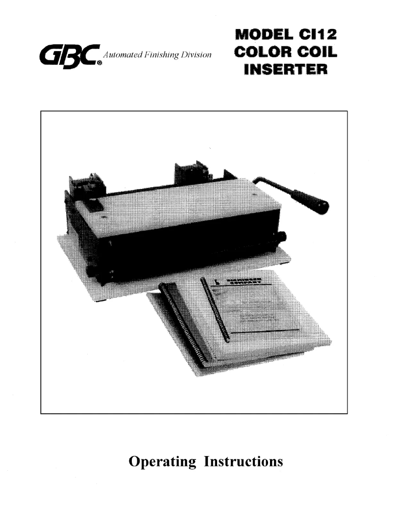 Page 1 de la notice Manuel utilisateur GBC CI12