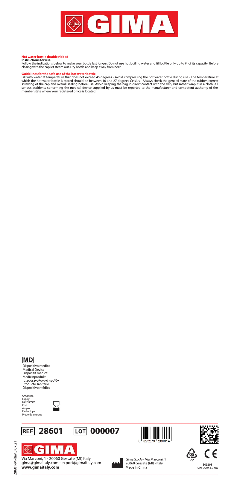 Page 1 de la notice Manuel utilisateur GIMA 28601