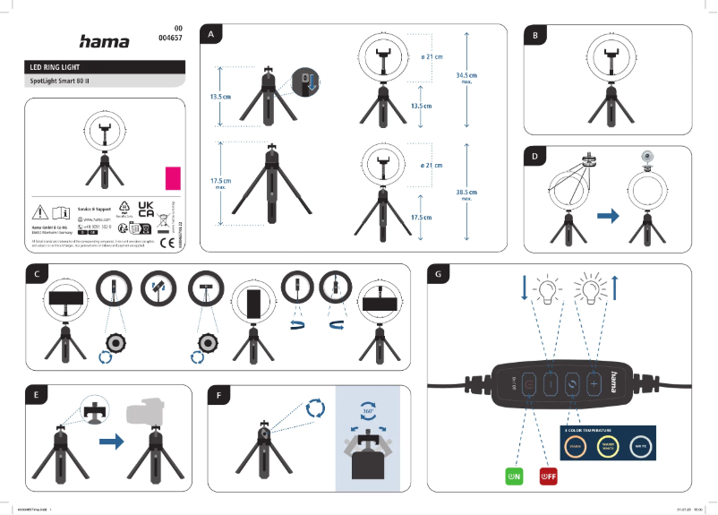 Page 1 de la notice Guide de démarrage rapide Hama SpotLight Smart 80 II