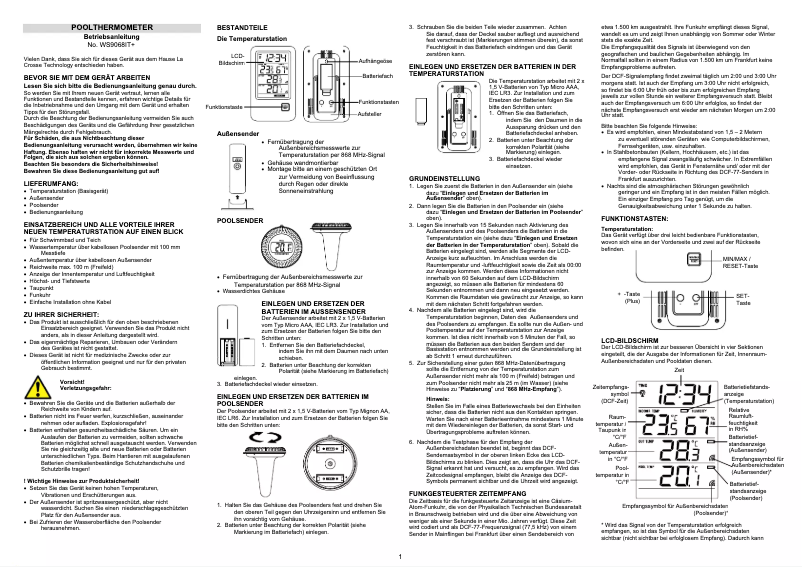 Page n°1 - Manuel utilisateur La Crosse Technology WS9068