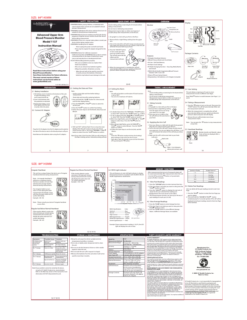 Image de la première page du manuel de l'appareil 1137