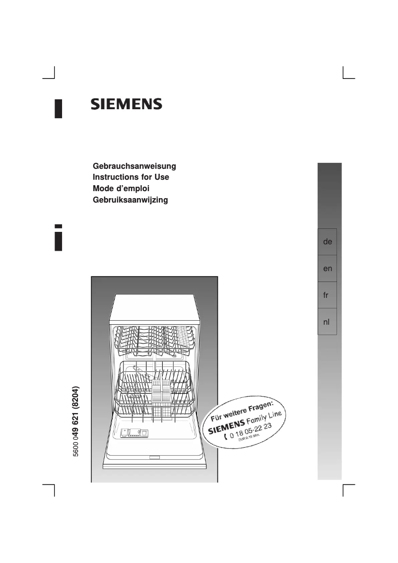 Page n°1 - Manuel utilisateur Siemens SE54A791