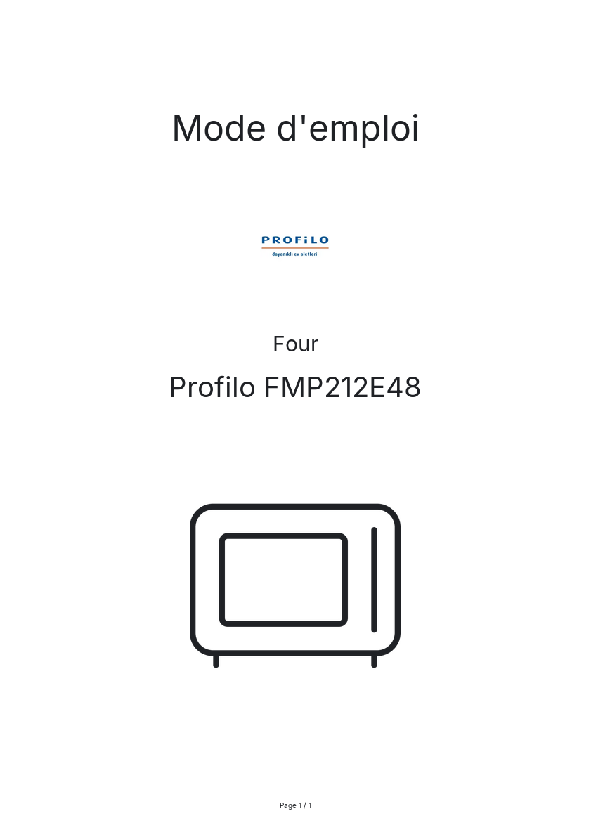 Page n°1 - Mode d'emploi Profilo FMP212E48
