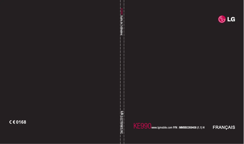 Page 1 de la notice Manuel utilisateur LG KE990