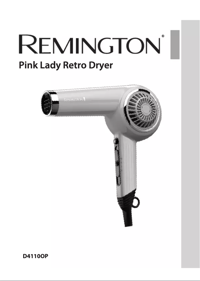 Page n°1 - Manuel utilisateur Remington D4110OP