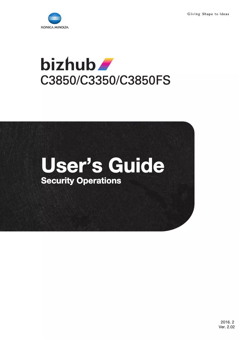 Image de la première page du manuel de l'appareil Bizhub C3350