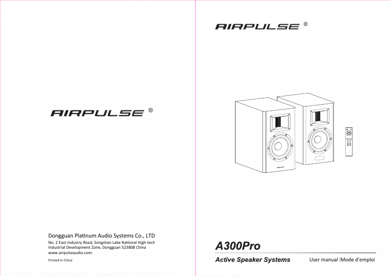 Image de la première page du manuel de l'appareil AirPulse A300 Pro