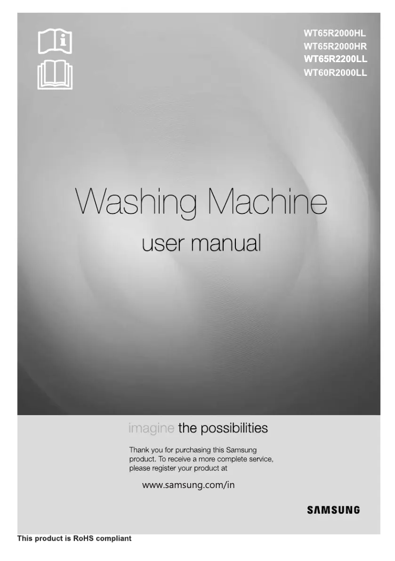 Page 1 de la notice Manuel utilisateur Samsung WT65R2200LL