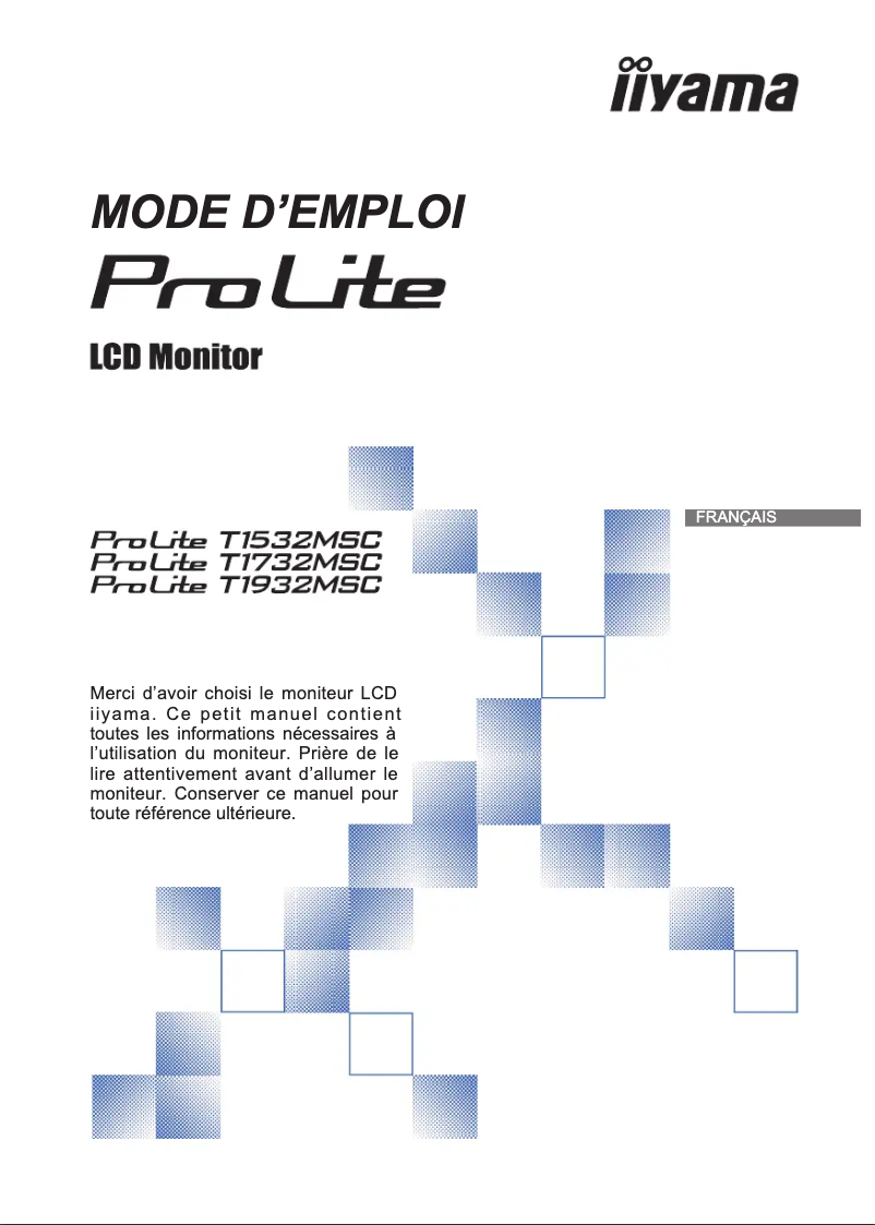 Page n°1 - Manuel utilisateur Iiyama ProLite T1532MSC